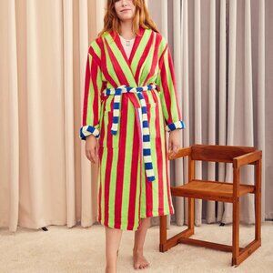 NWT Unisex Dusen Dusen Garden Stripe Bathrobe Size Medium